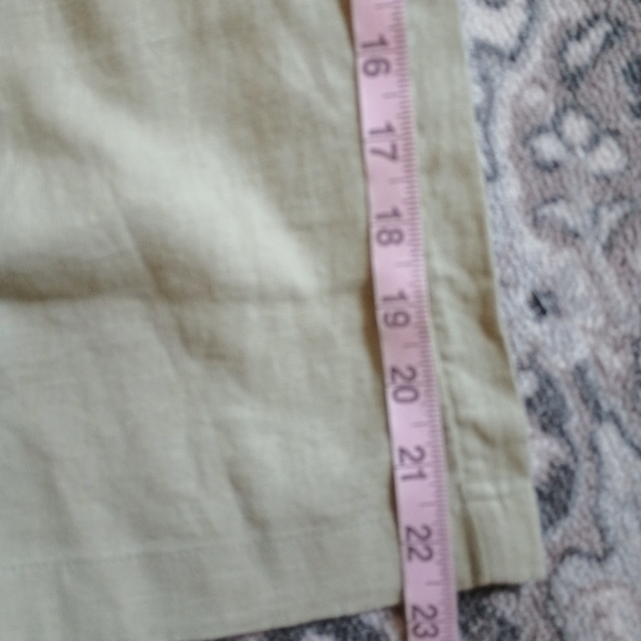 D & CO  Naturals Flax Linen Wide Leg Crop Pants Womens XL Petite Sage Green - Picture 9 of 10